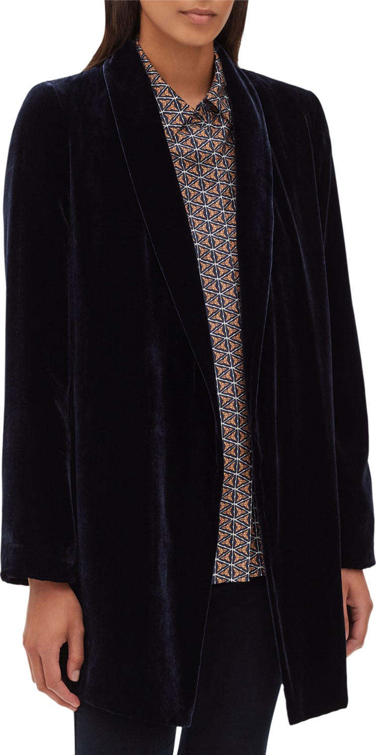 Lafayette 148 New York Cecily Open-Front Velvet Jacket