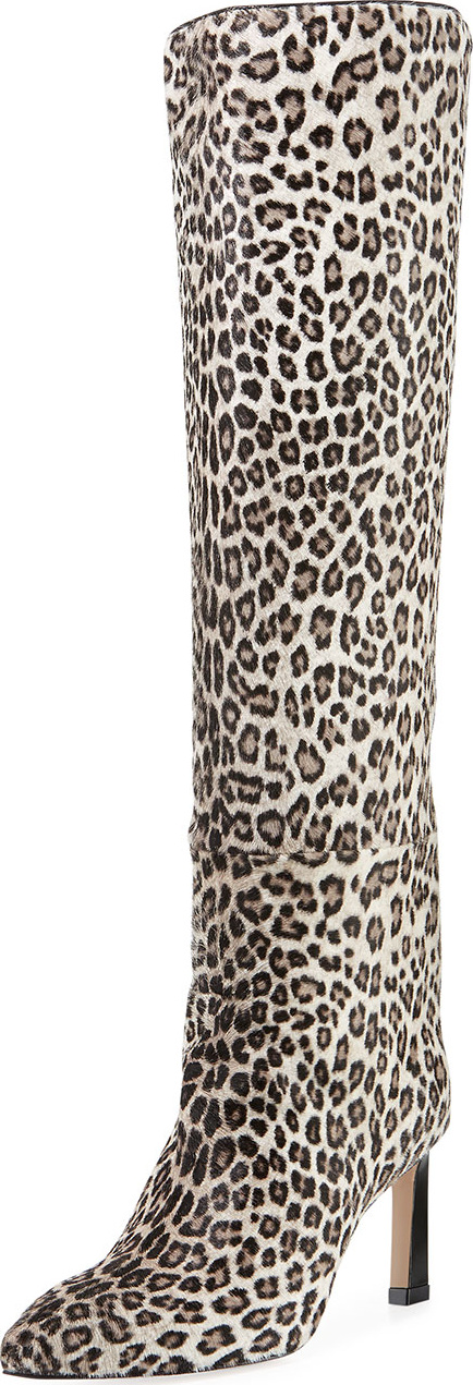 Stuart Weitzman Emiline 75 Leopard-Spotted Knee Boots