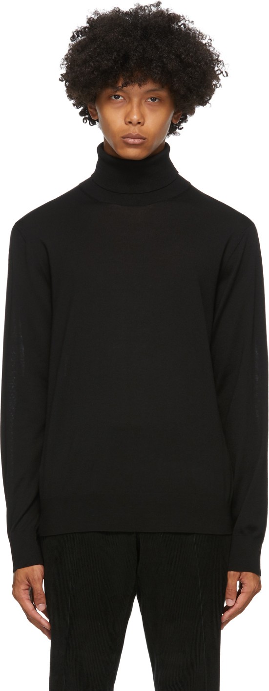 Z Zegna Black Wool Turtleneck