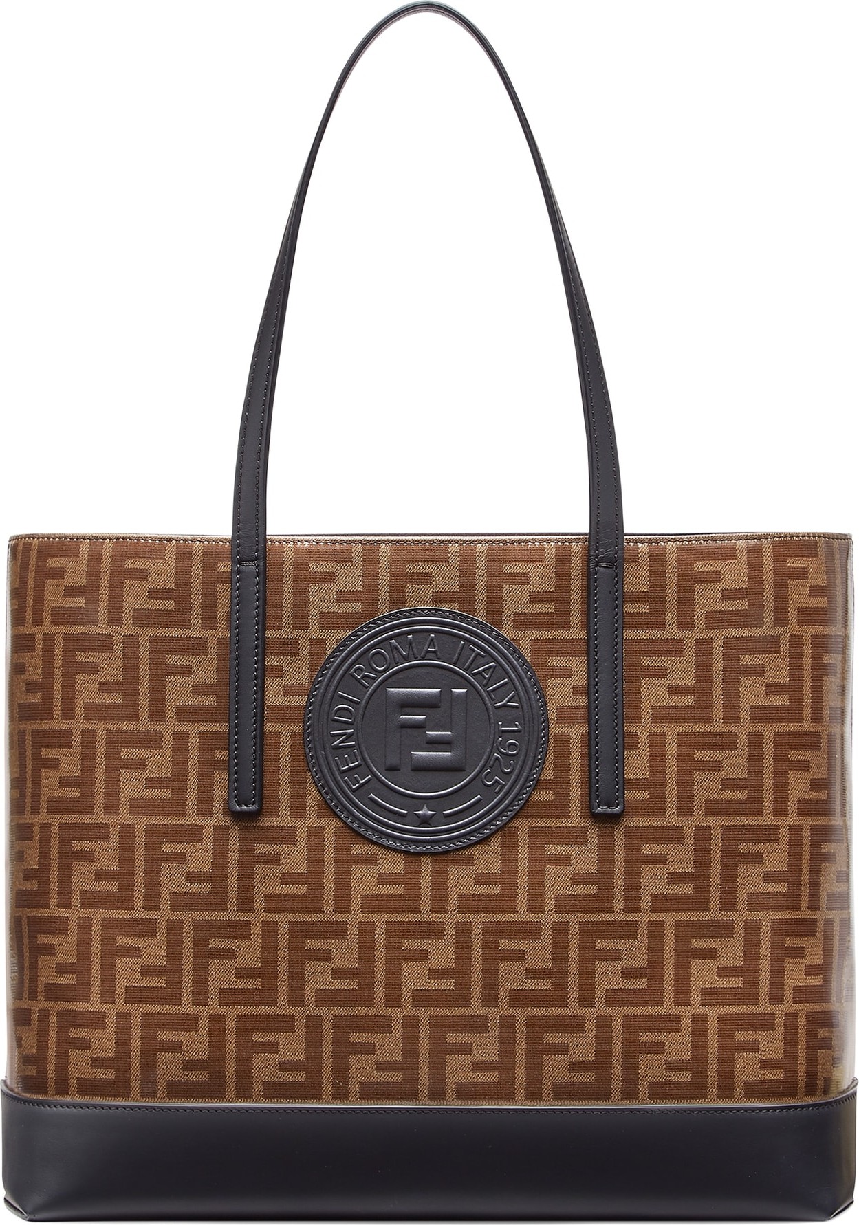 Fendi Vetrificato Logo Canvas Shopper