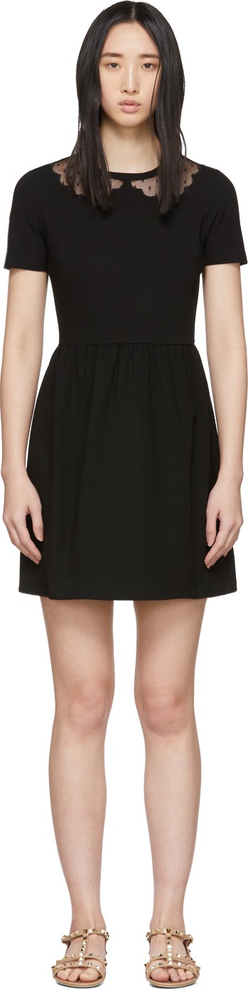 RED Valentino Black Punto Milano Dress