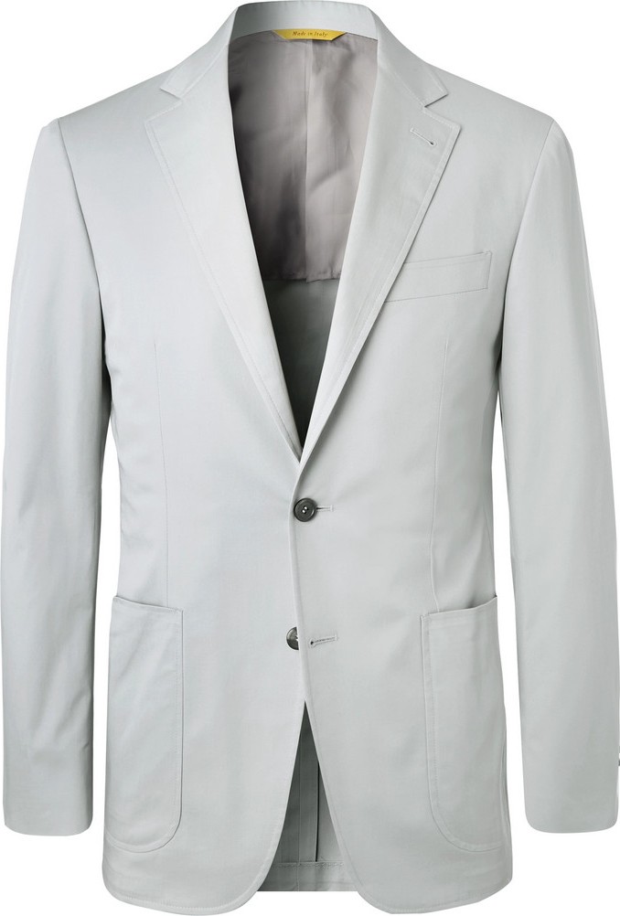 Canali Stone Kei Slim-Fit Stretch-Cotton Twill Suit Jacket
