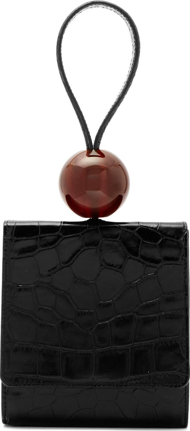 By Far Ball crocodile-effect leather clutch bag