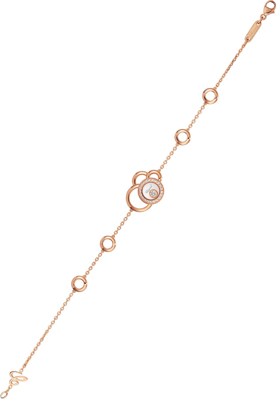 Chopard Happy Dreams Circle Diamond Station Bracelet in 18K Rose Gold