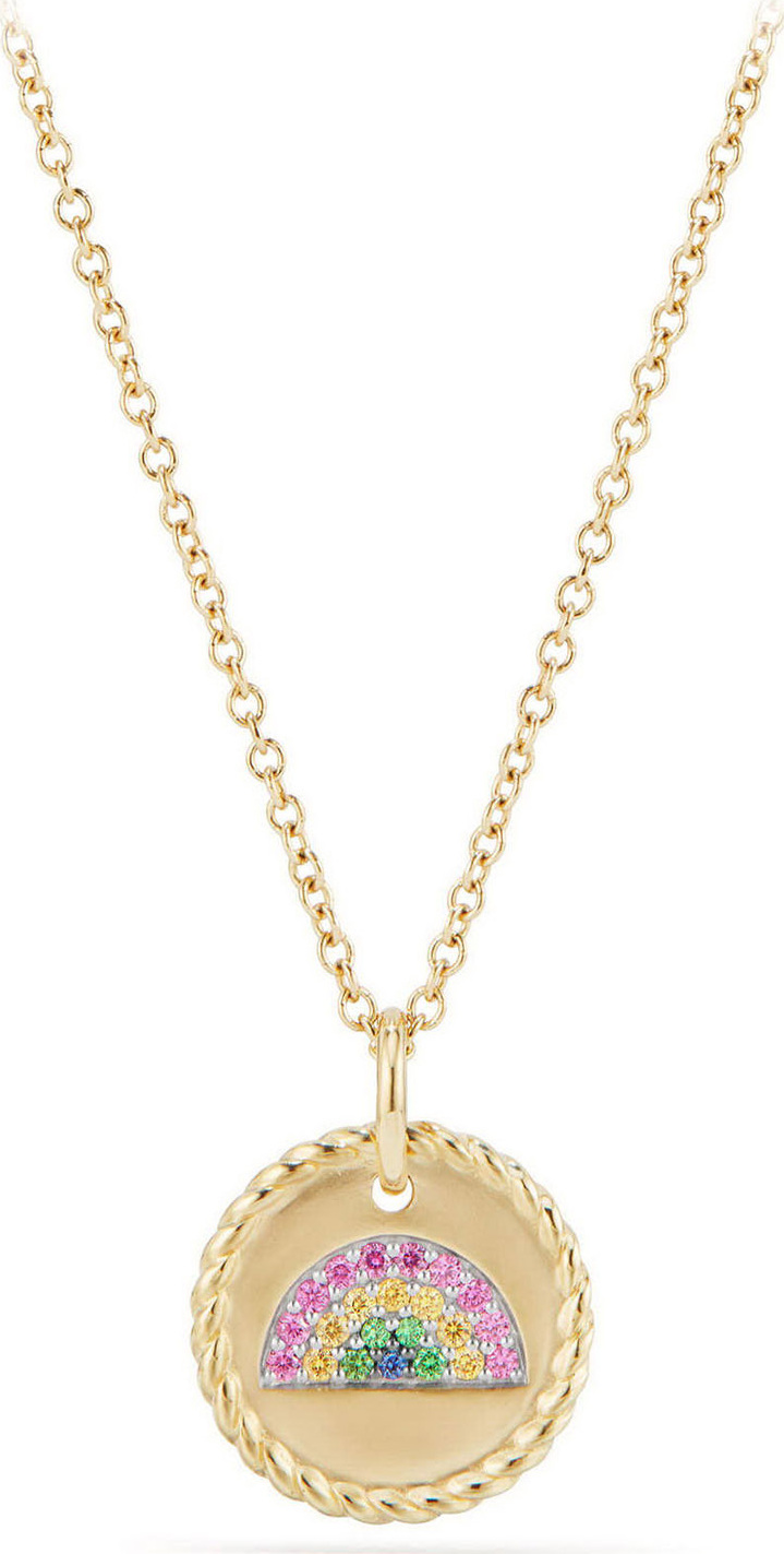 David Yurman 18k Cable Collectible Rainbow Necklace