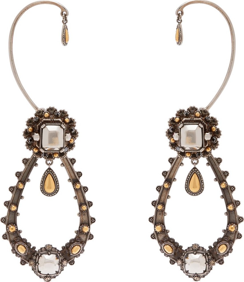 Alexander McQueen Crystal-embellished drop earrings