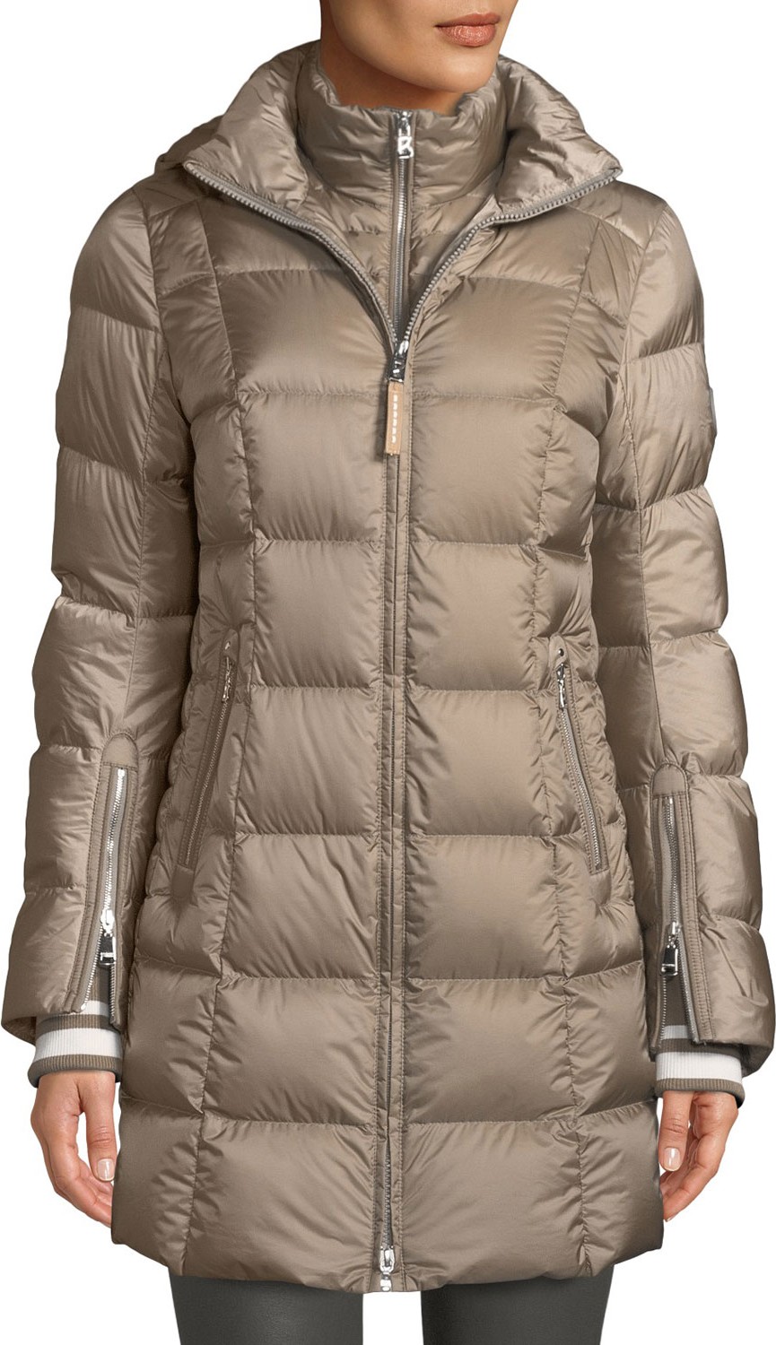 Bogner Rose Down-Filled Puffer Coat w/ Detachable Hood