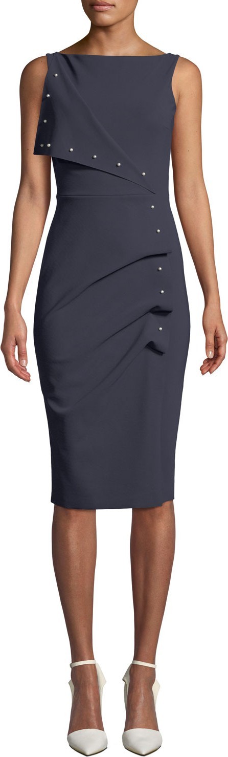 La Petite Robe di Chiara Boni Miracle Asymmetric Pearly-Trim Dress La Petite Robe di Chiara Boni Miracle Asymmetric Pearly-Trim Dress