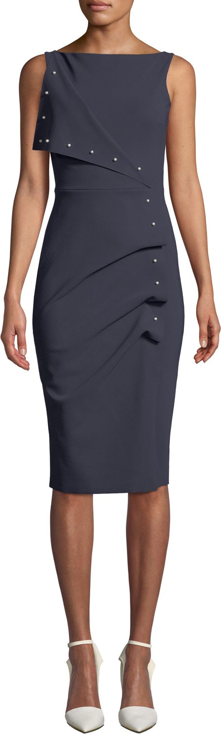 La Petite Robe di Chiara Boni Miracle Asymmetric Pearly-Trim Dress