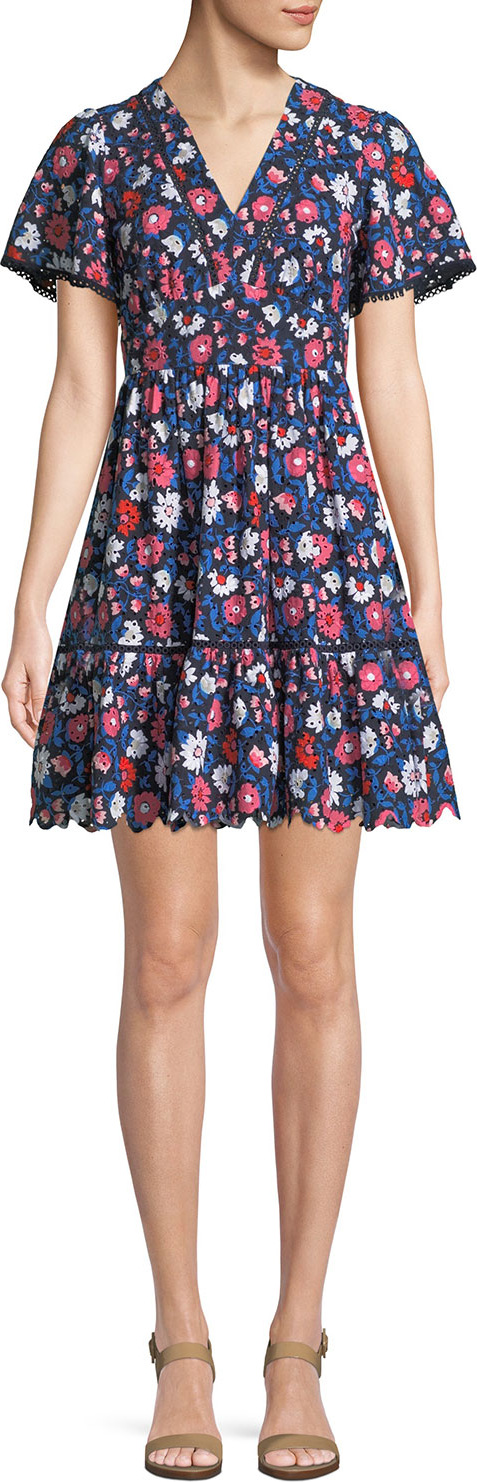 Kate Spade New York daisy eyelet short-sleeve mini dress
