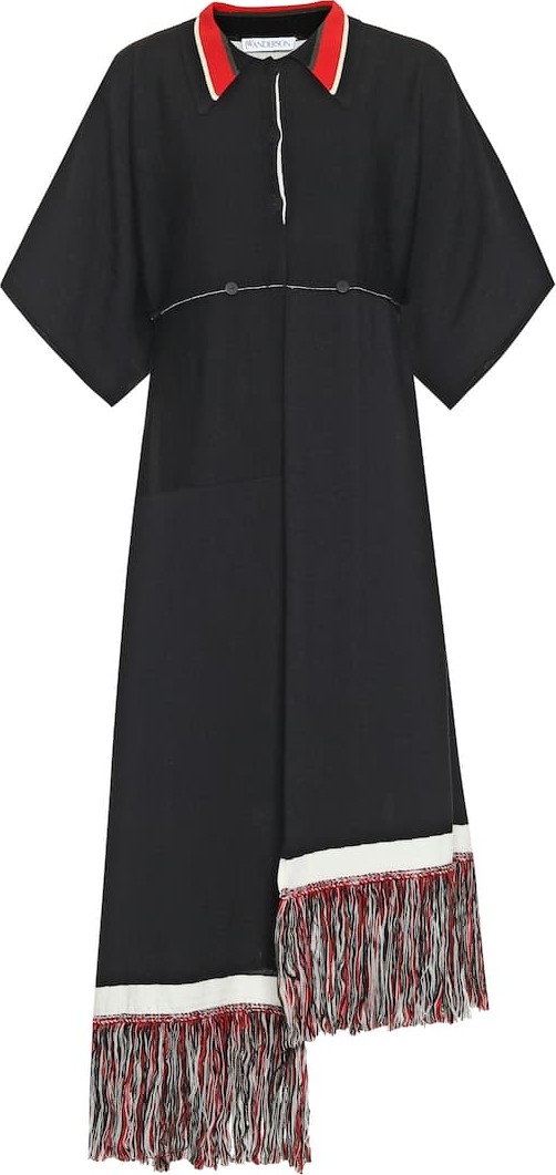 J.W.Anderson Fringed wool midi dress