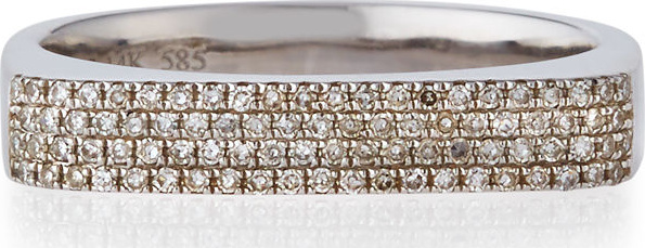 EF Collection 14K Gold Jumbo Bar Ring with Diamonds