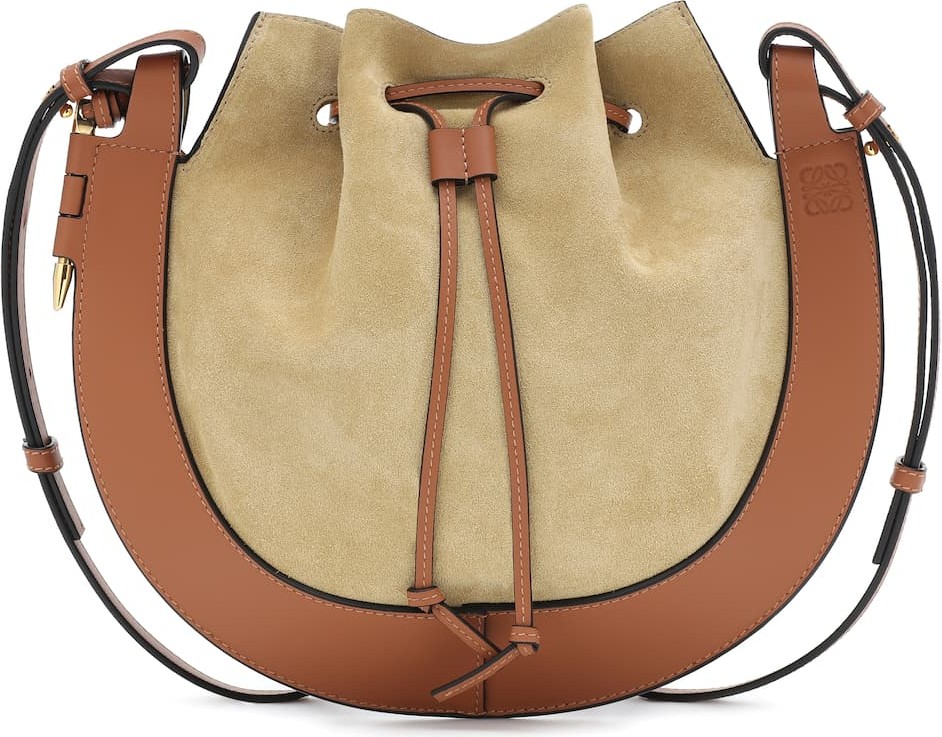 LOEWE Horseshoe Small suede shoulder bag