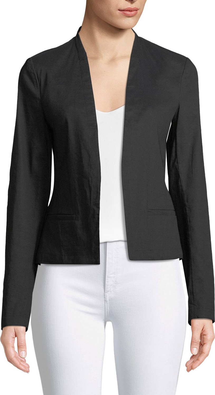 Theory Clean Crunch Wash Open-Front Blazer