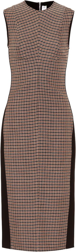 Victoria Beckham Checked wool midi dress
