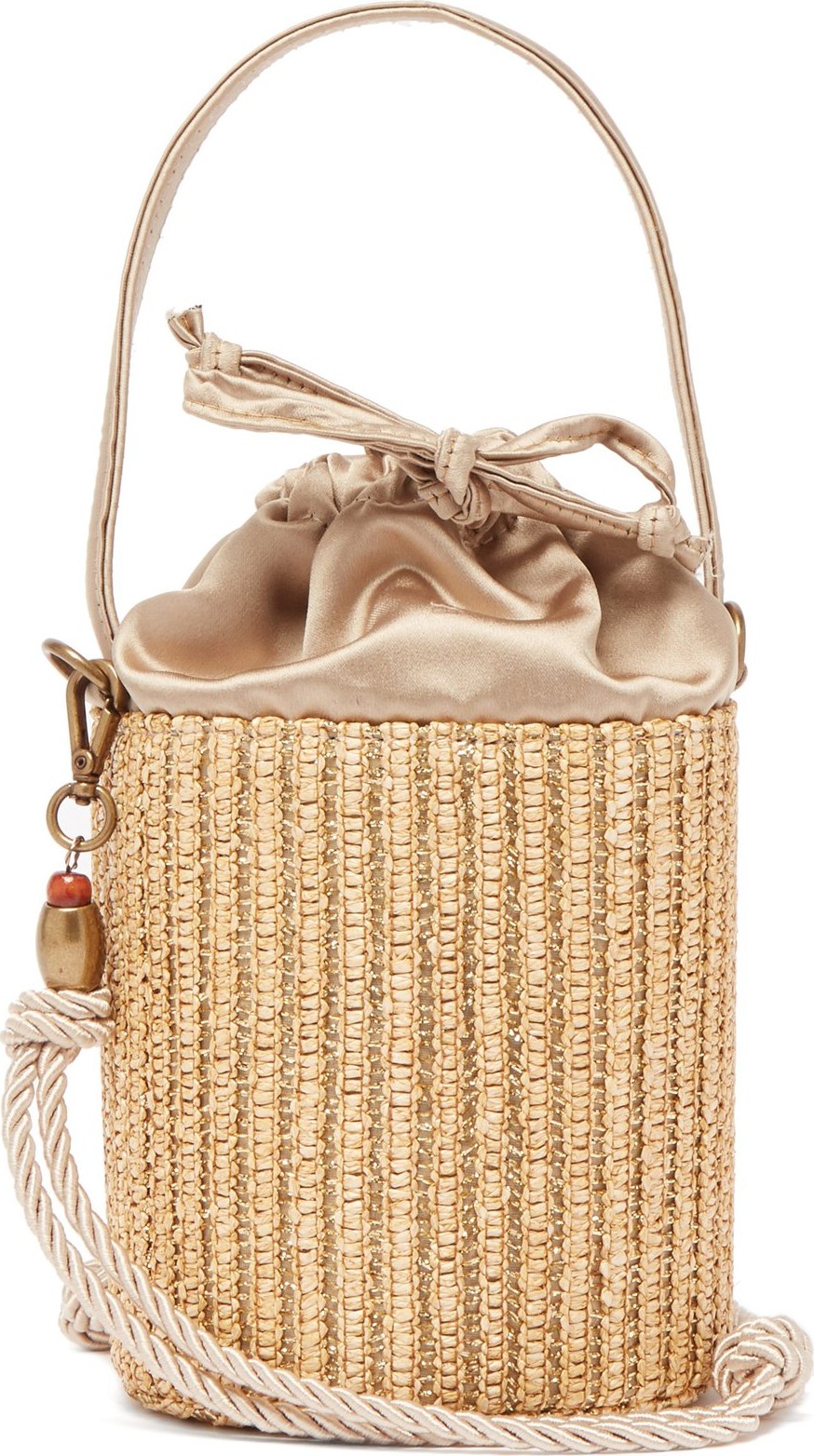 Glorinha Paranagua Elba straw bucket bag