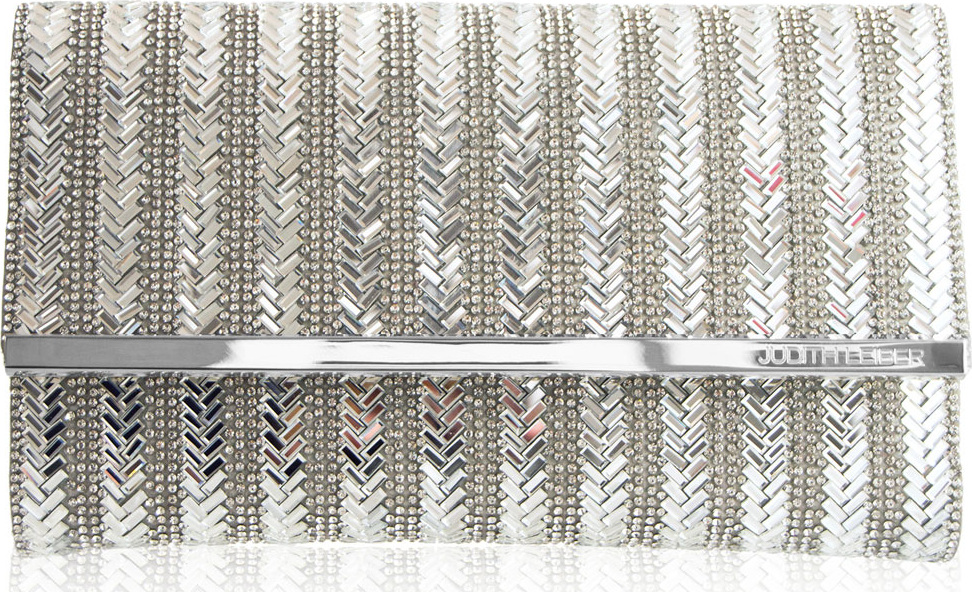 Judith Leiber Manhattan Herringbone Clutch Bag
