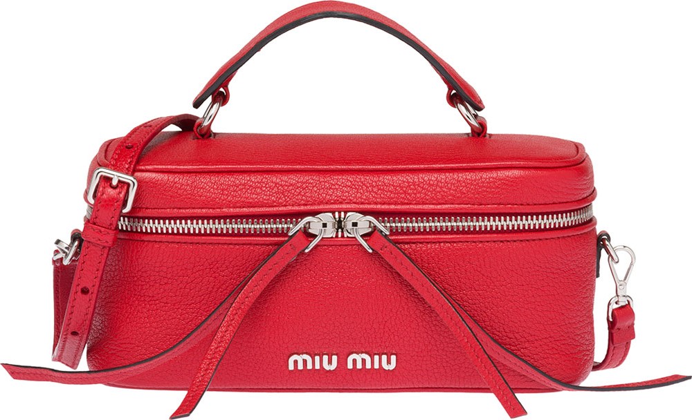 Miu Miu Madras Leather Mini Beauty Top Handle Bag