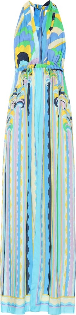 Emilio Pucci Printed crêpe halter dress