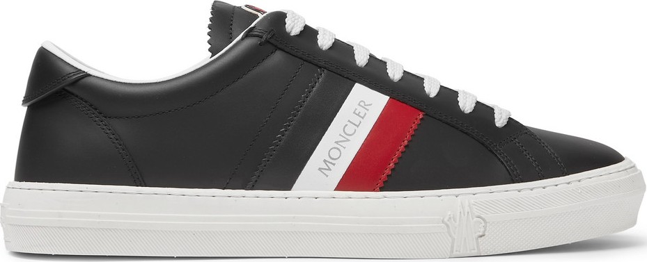 Moncler New Monaco Striped Leather Sneakers Moncler New Monaco Striped Leather Sneakers
