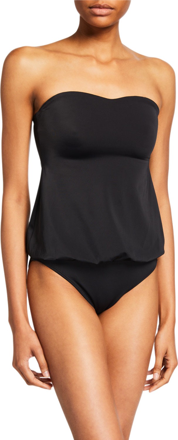 Norma Kamali Strapless Babydoll Mio One-Piece Swimsuit