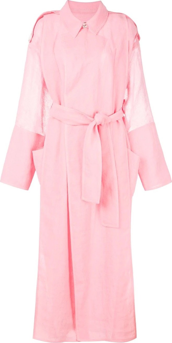 Maison Rabih Kayrouz Pink belted trench coat