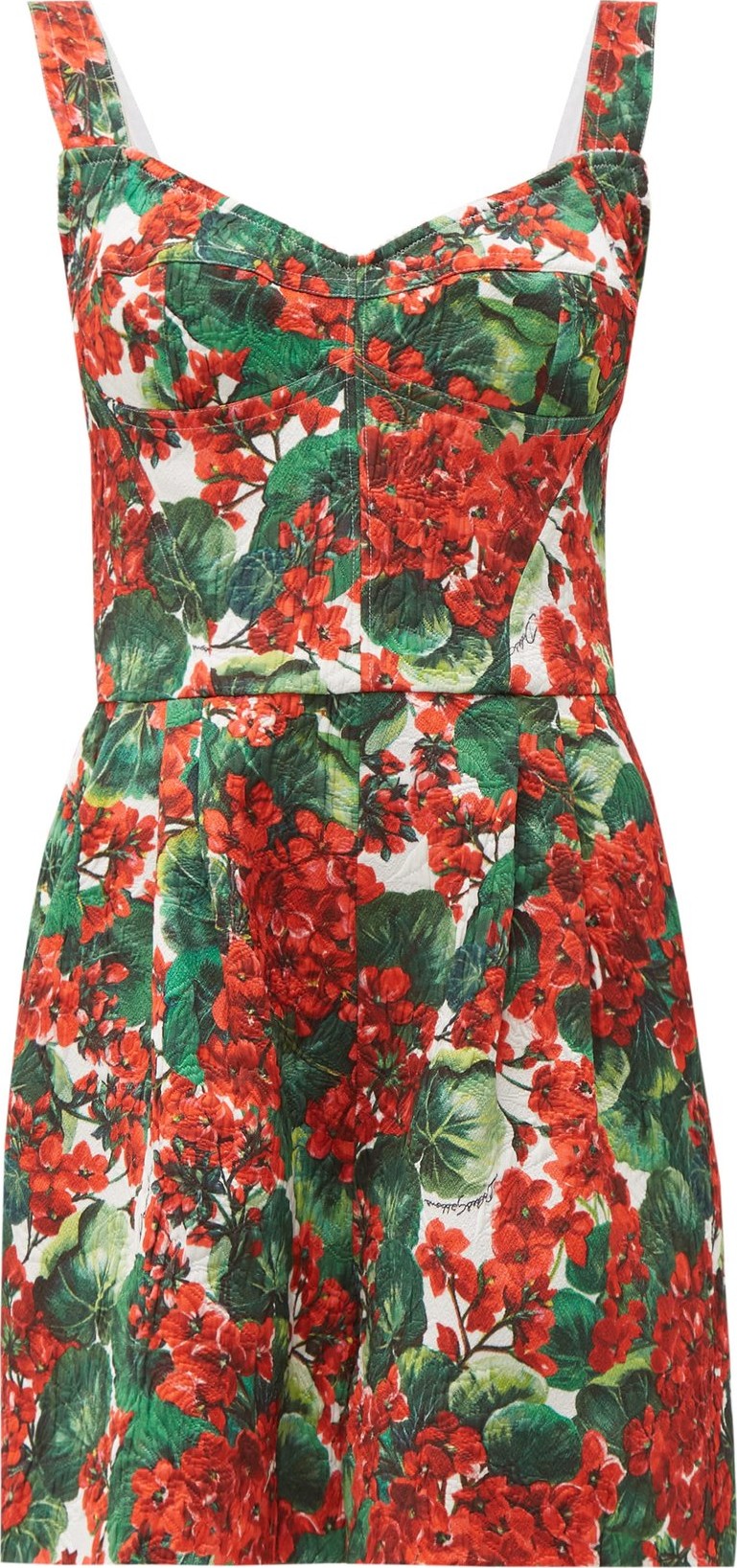 Dolce & Gabbana Geranium-print cotton-blend brocade playsuit