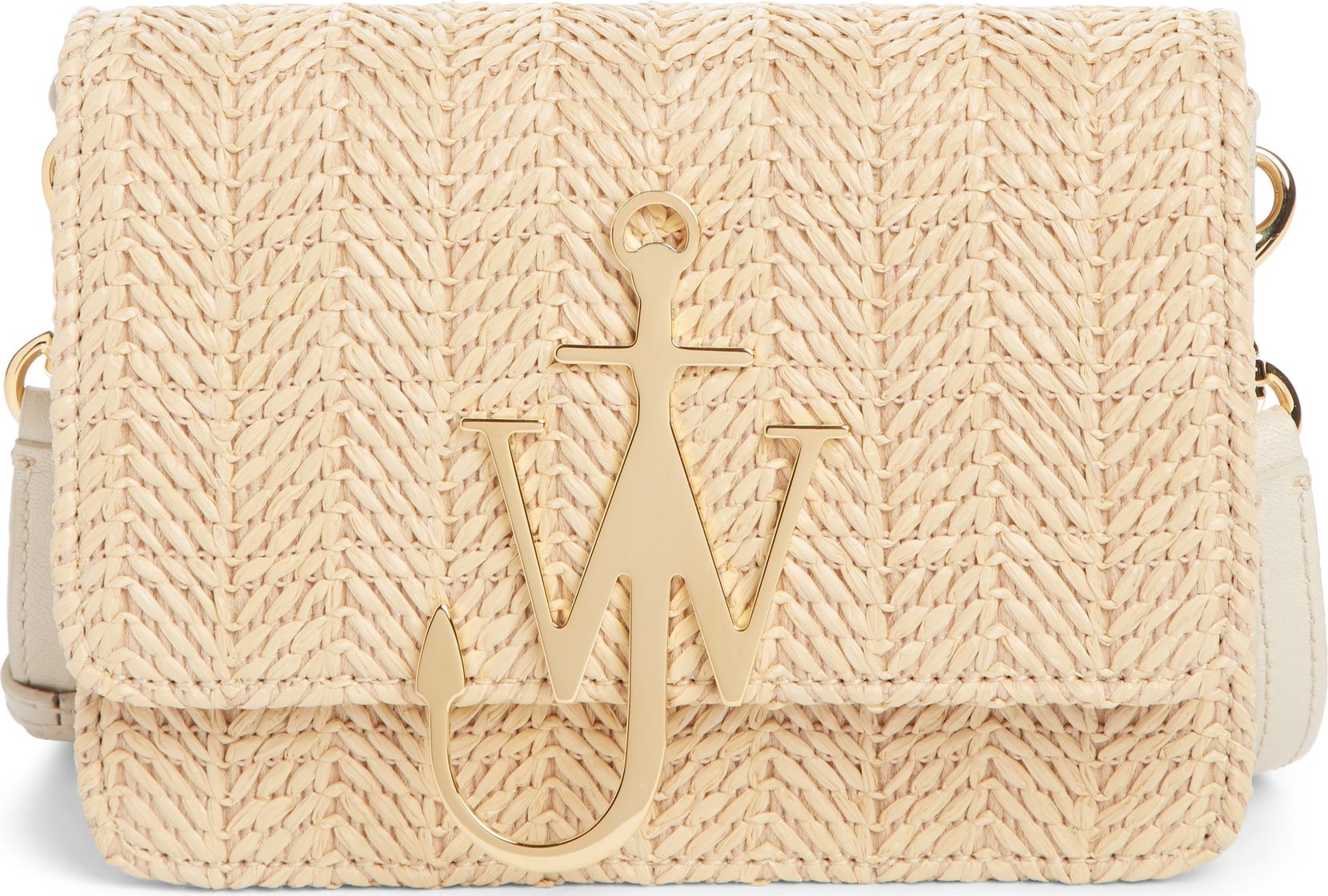 J.W.Anderson J.W. Anderson Logo Raffia & Leather Shoulder Bag