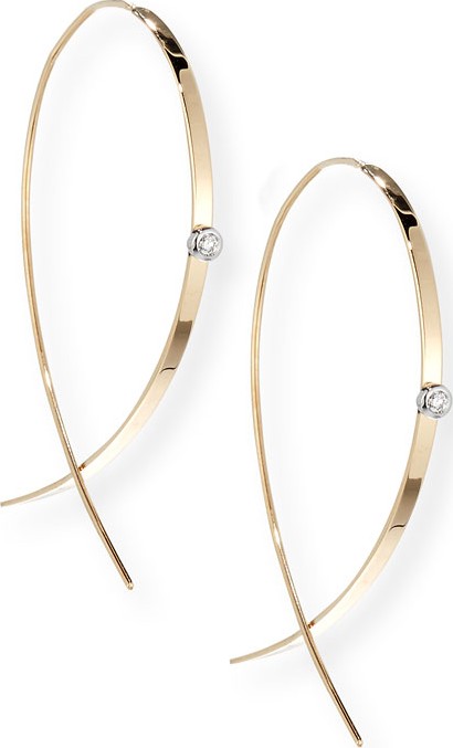Lana Small Flat Diamond Hoop Earrings