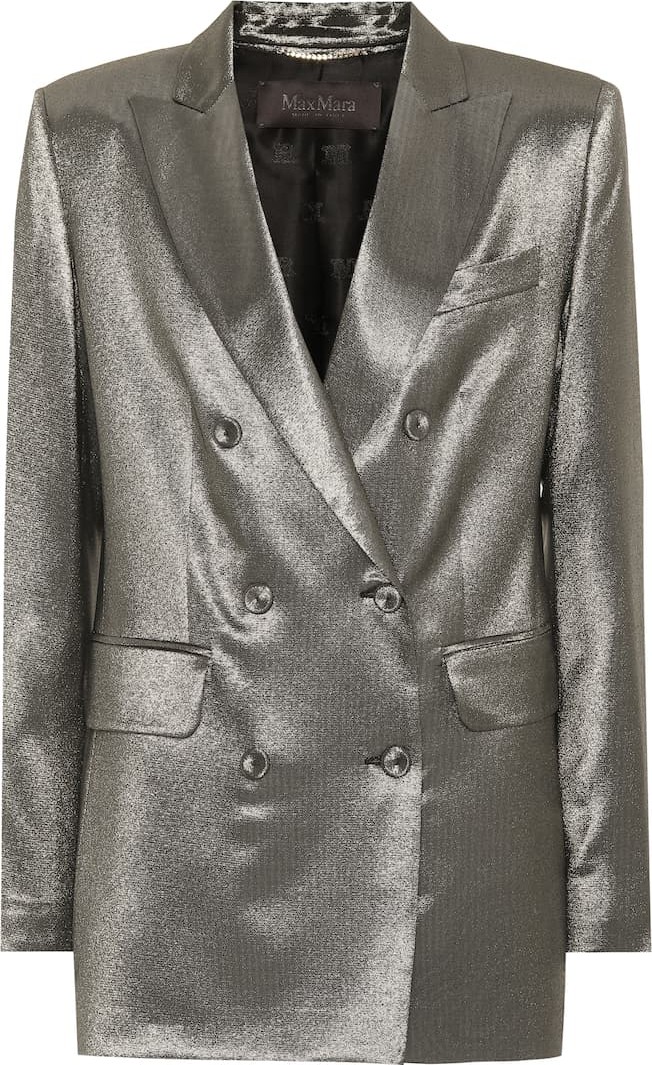 Max Mara Nadia metallic stretch silk blazer