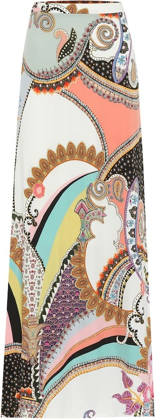 Etro Paisley-print crêpe maxi skirt
