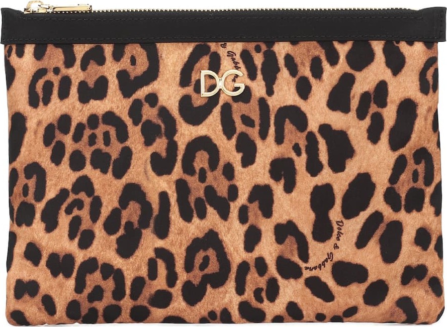 Dolce & Gabbana Leopard-printed nylon pouch