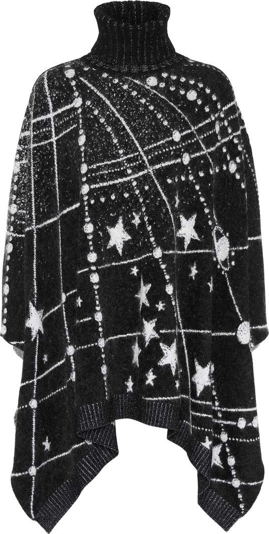 Saint Laurent Constellation jacquard poncho