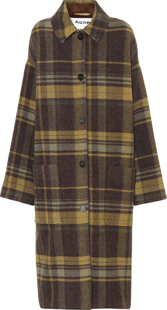 Acne Studios Plaid wool-blend coat