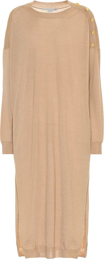 Stella McCartney Wool and silk midi dress