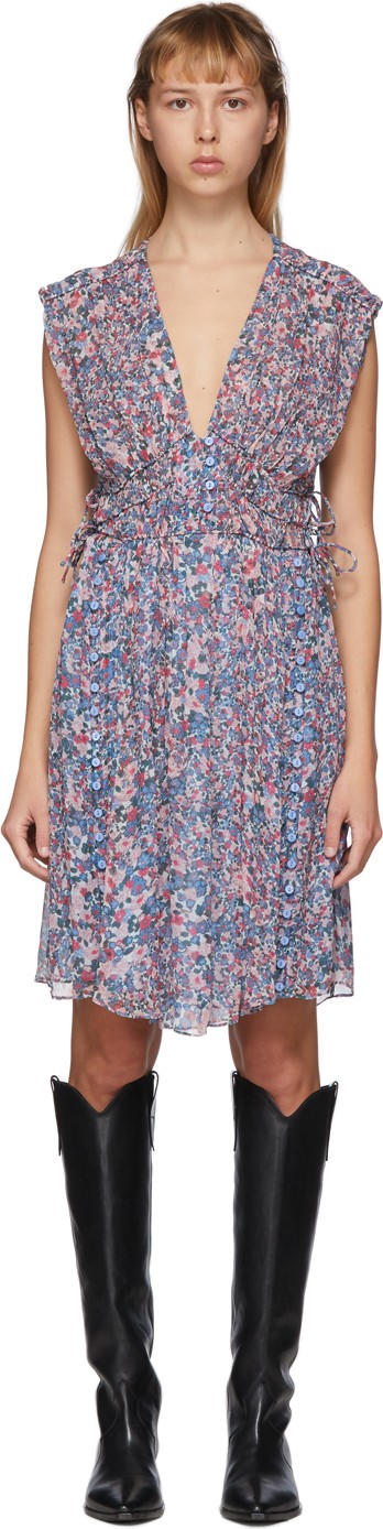 Isabel Marant Blue & Multicolor Oaxoli Dress