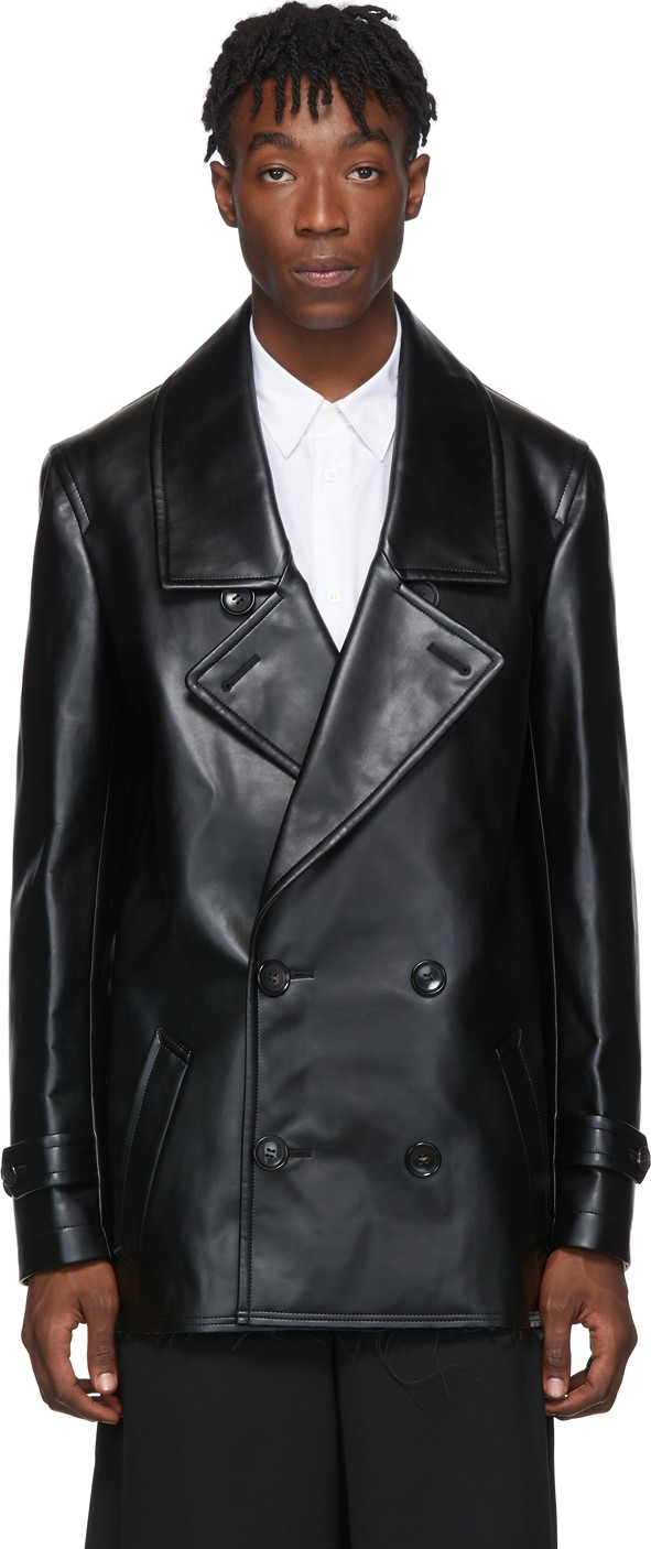 Comme Des Garçons Homme Plus Black Faux-Leather Jacket