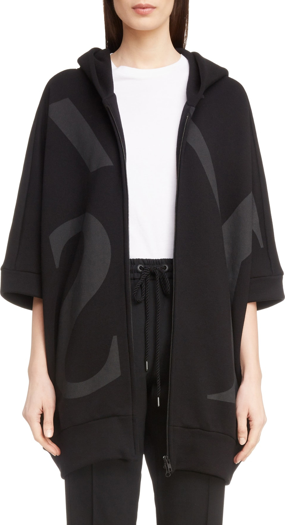 Y's By Yohji Yamamoto Zip Front Logo Hoodie