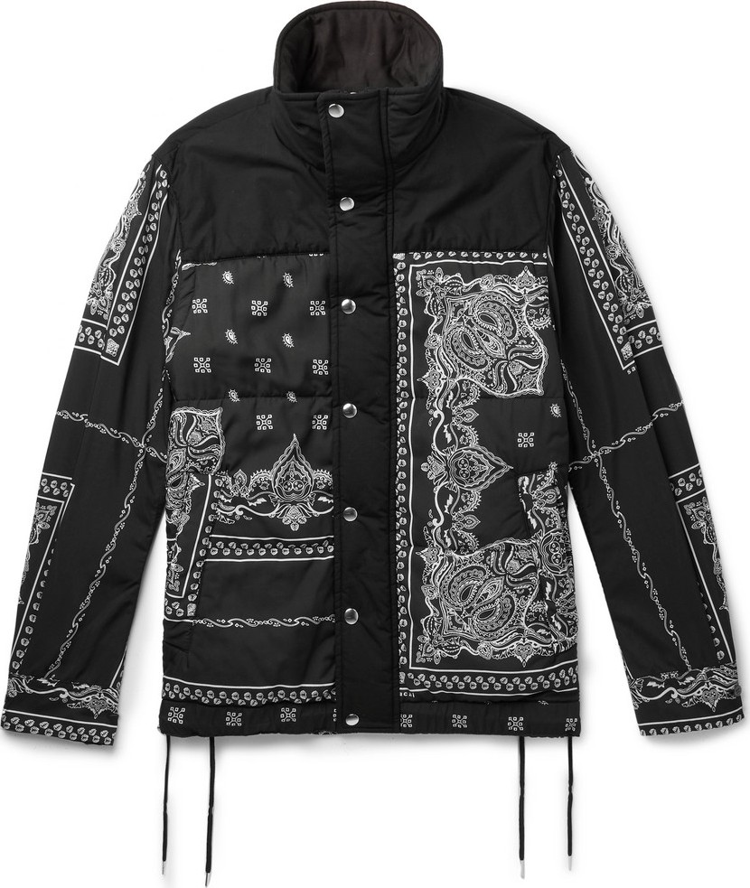 Sacai Printed Cotton-Canvas and Matte-Satin Jacket