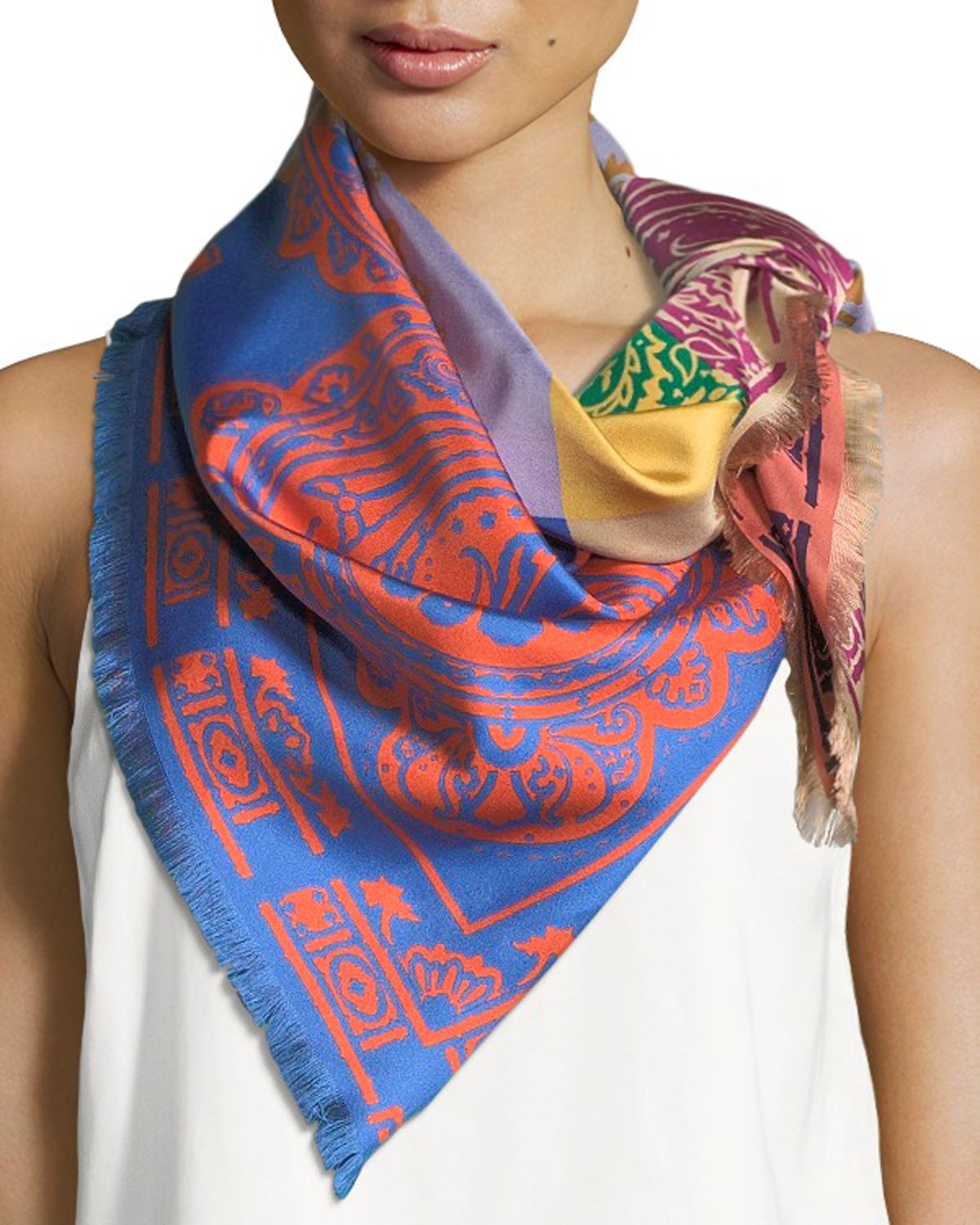 Etro Reversible Quad Print Foulard Skirt