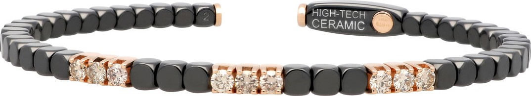 Roberto Demeglio Dado 18k Rose Gold, Ceramic & Nine Diamond Bracelet