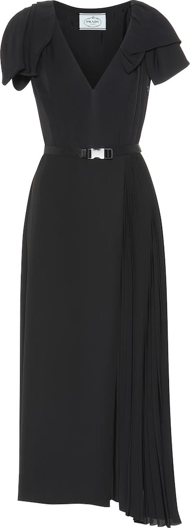 Prada Belted twill midi dress