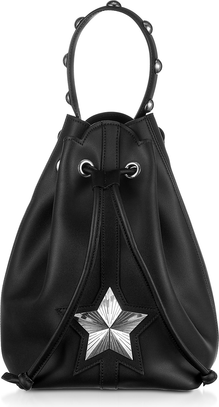 Les Jeunes Etoiles Black Leather Vega Bucket Bag