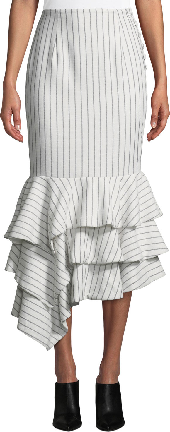 NBD Ayesha Striped Flounce Skirt