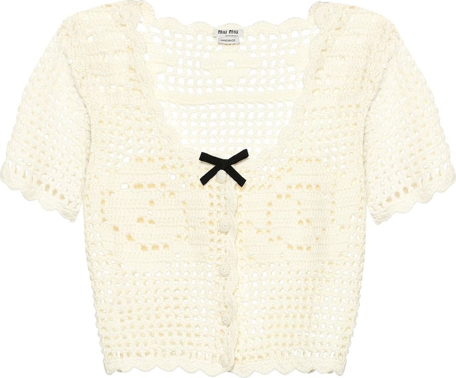 Miu Miu Crochet cashmere cardigan