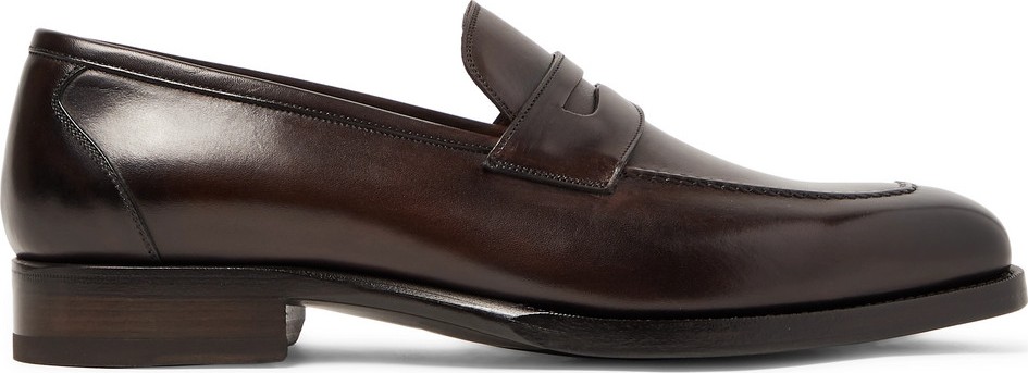 TOM FORD Wessex Polished-Leather Penny Loafers