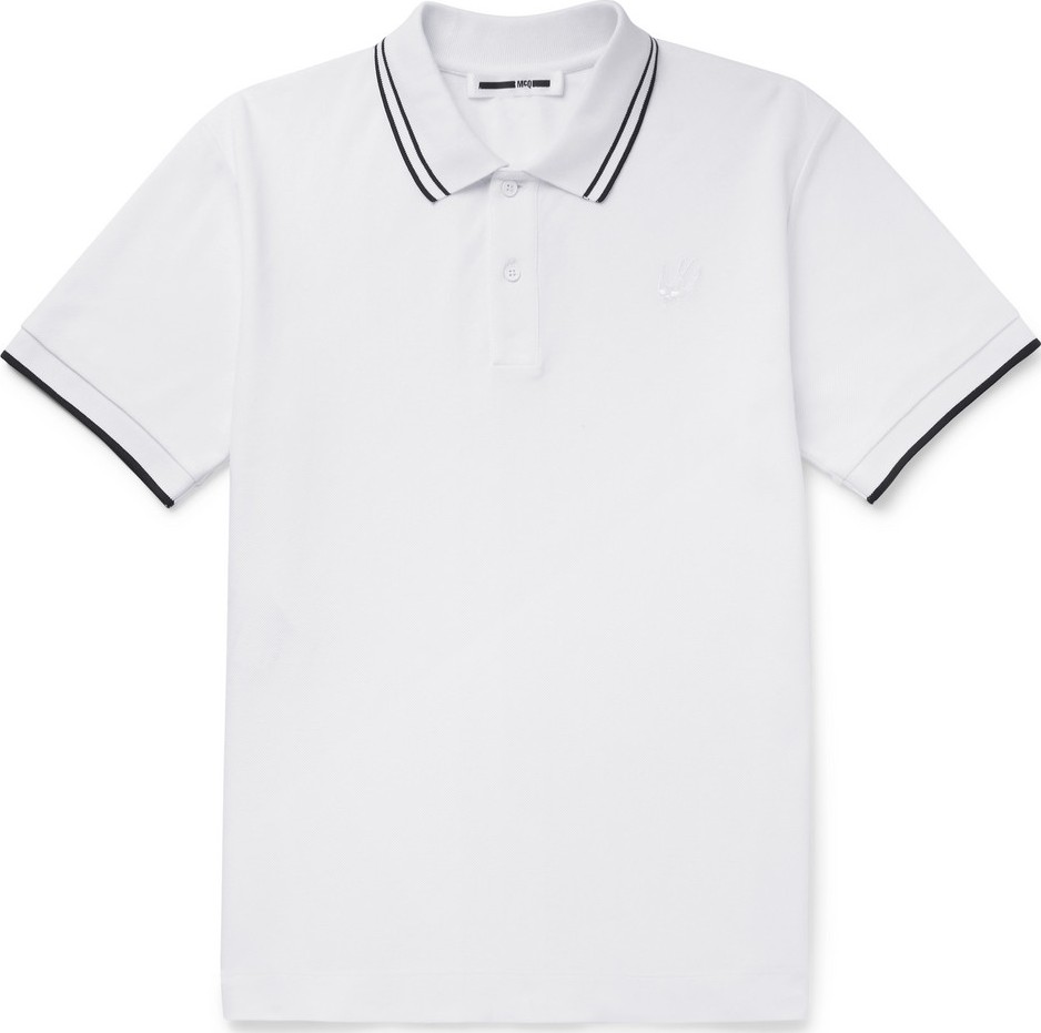 McQ - Alexander McQueen Slim-Fit Contrast-Tipped Cotton-Piqué Polo Shirt