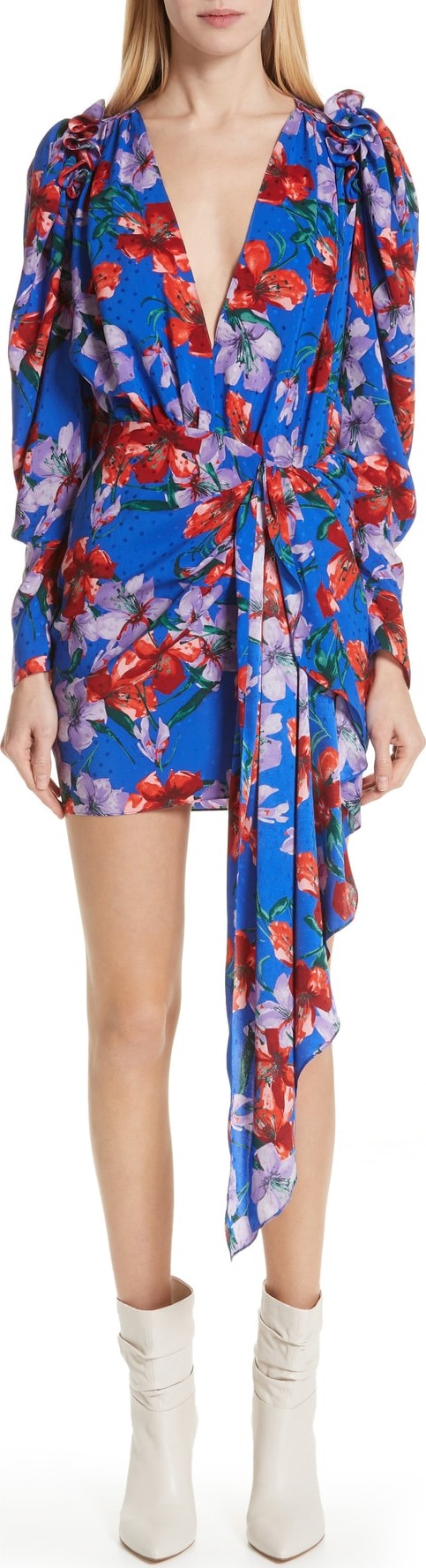 Magda Butrym Lagos Floral Silk Jacquard Minidress