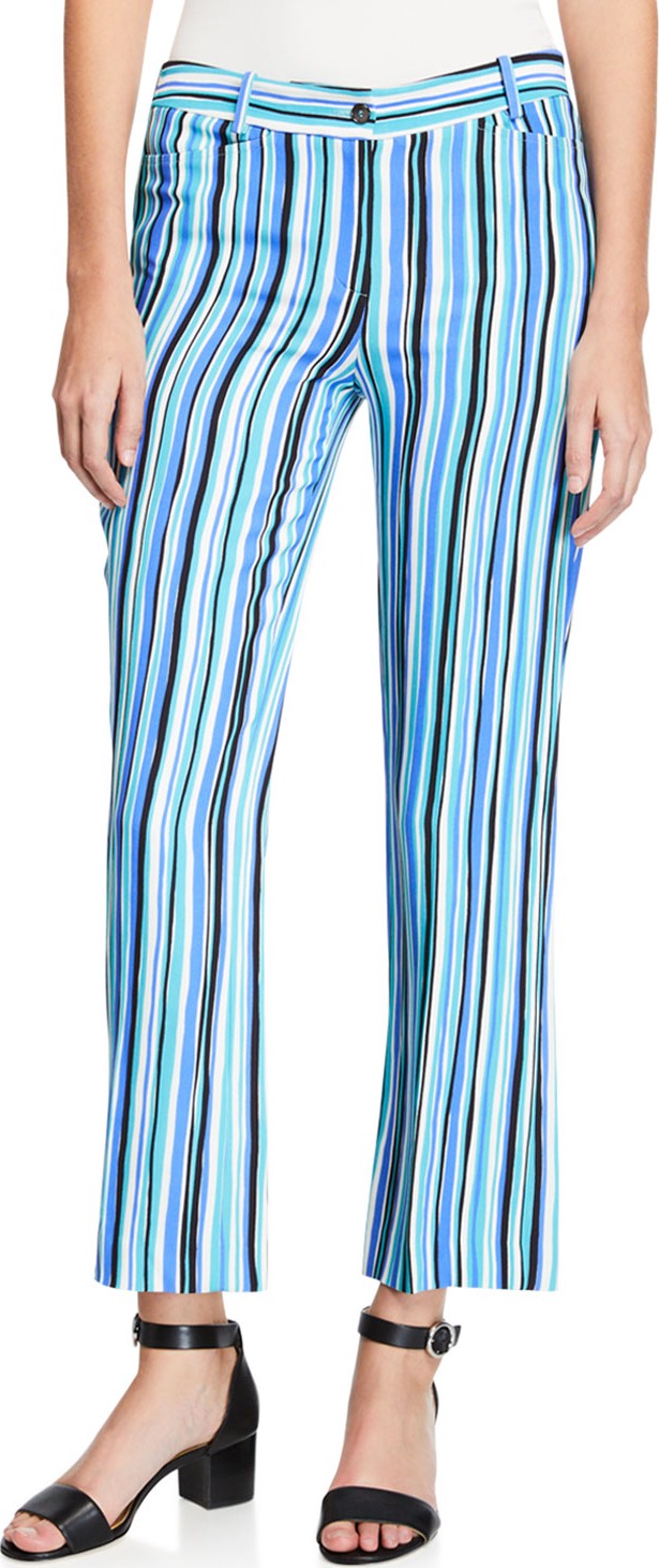 Michael Kors Collection Painterly Striped Crepe Cady Trouser Pants
