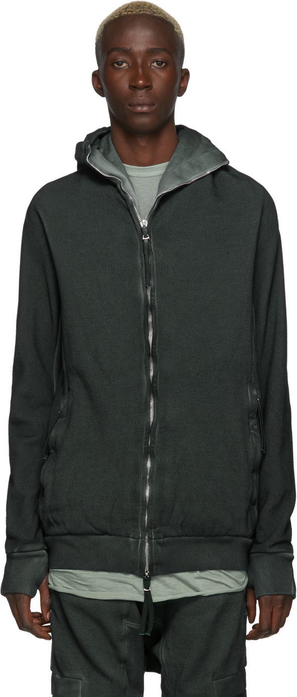 Boris Bidjan Saberi Green Double Object-Dyed Hoodie
